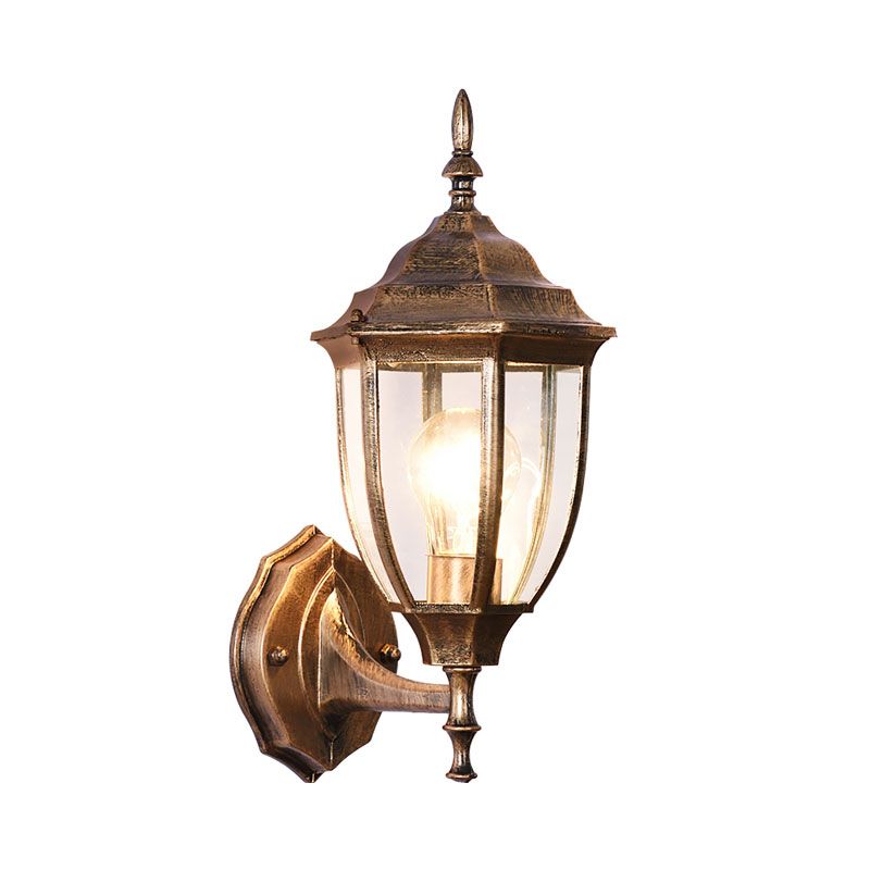Minimalism Bell Shade Wall Lighting 1 Head Clear Glass Wall Sconce Lamp for Courtyard