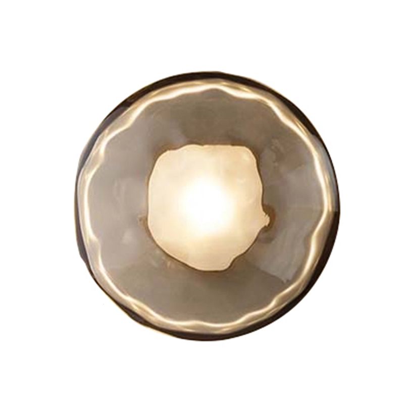 Metal and Glass Wall Sconce in Gold / Black 1 - Light Post Modern Wall Light