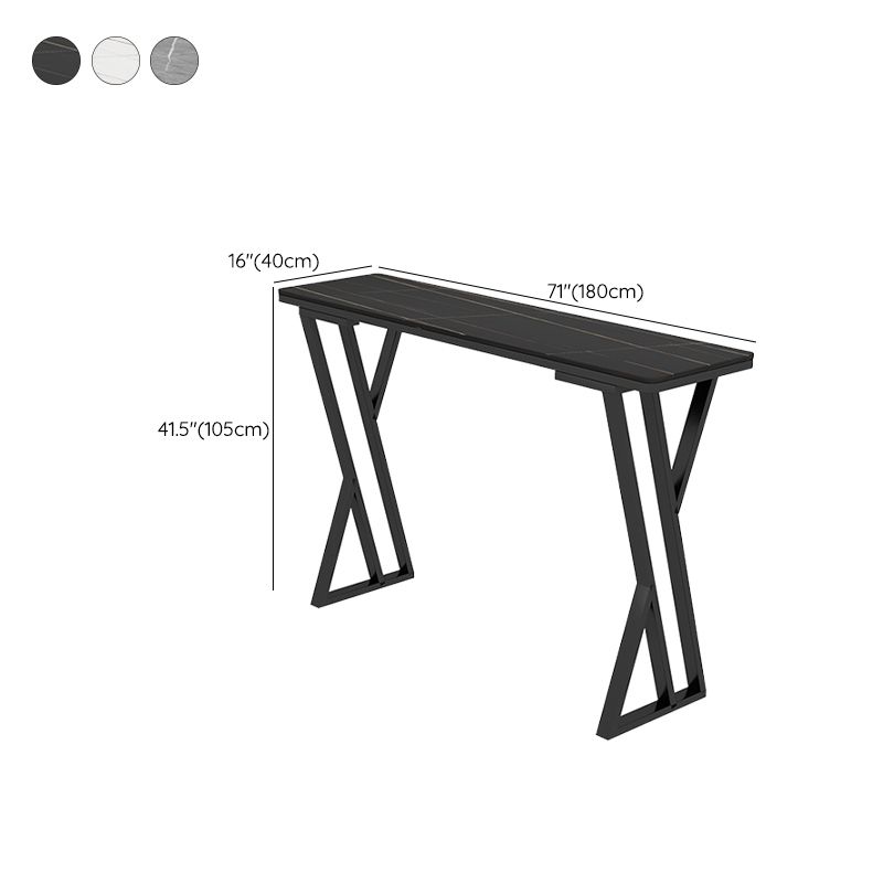 Modern Style Stone Bar Table Set 1/2/5 Pcs Rectangular Pub Set for Indoor