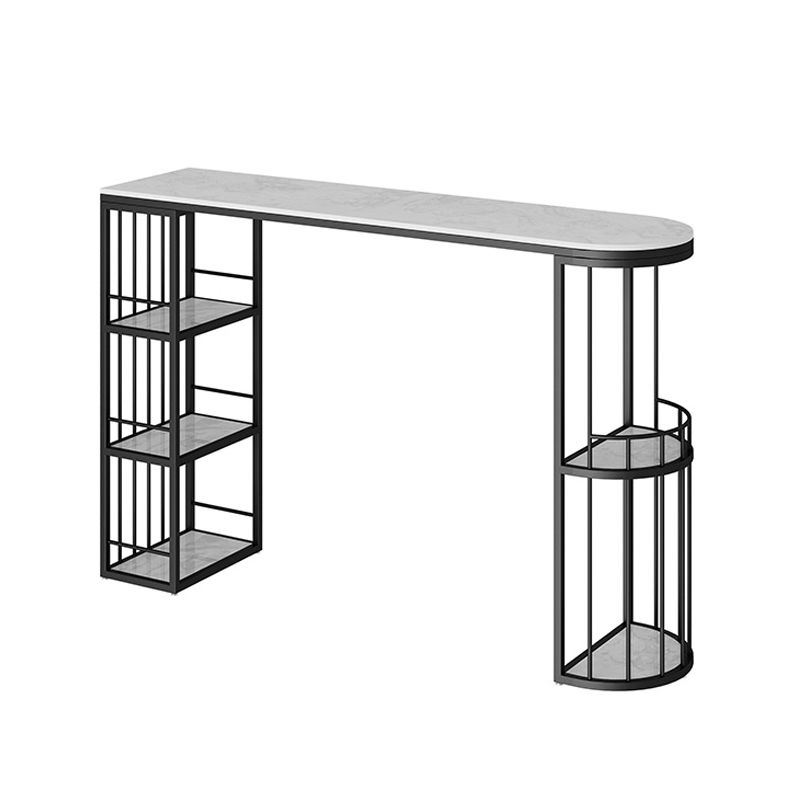 Modern Style Bar Table White Stone Top Bar Table for Living Room