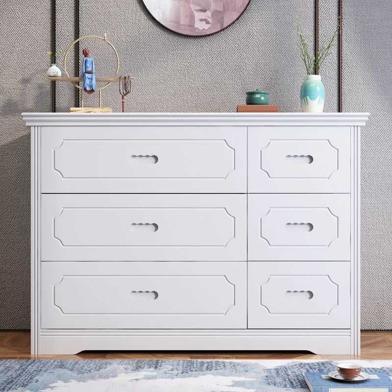 Contemporary Accent Chest with 6 Soft Close Drawers in Rubberwood