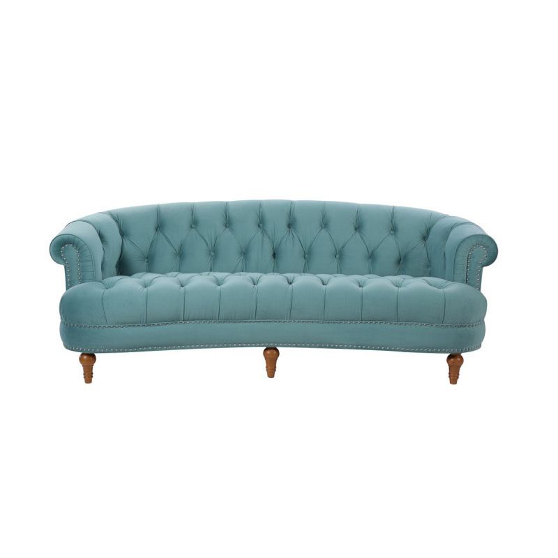 Classic Glam 3-seater Sofa  Rolled Arm Couch with Tufted Back for Living Room