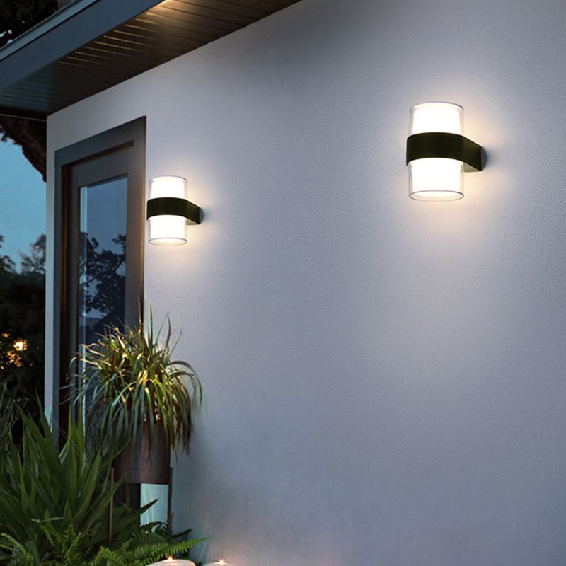 Minimalist Waterproof Outdoor Light Fixture Warm Wall Lighting Fixtures in Black