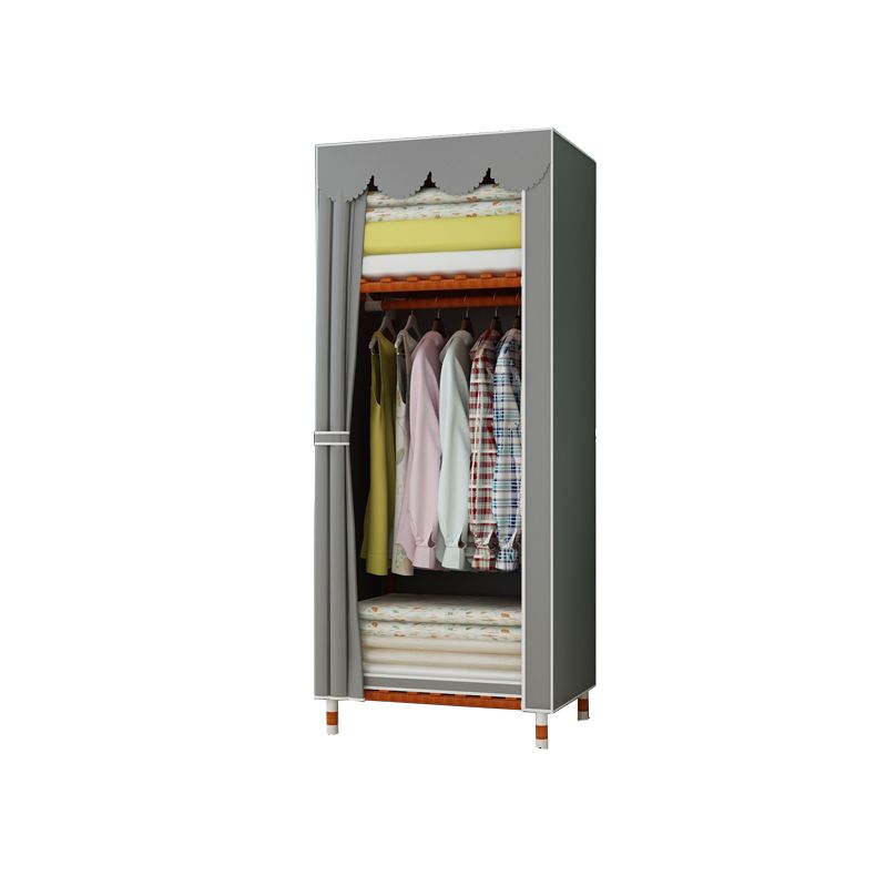 Meringue Wood Frame Wardrobe Cabinet Modern Style Wardrobe for Bedroom