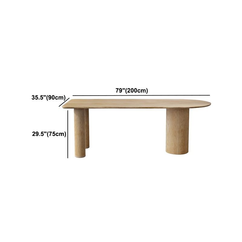 Modern Solid Wood Dining Table Free Form Table with 3 Legs for Kitchen