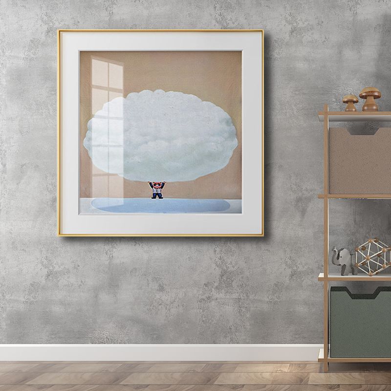 Illustration Painting Kids Style Canvas Cartoon Character in Soft Color, Multiple Sizes