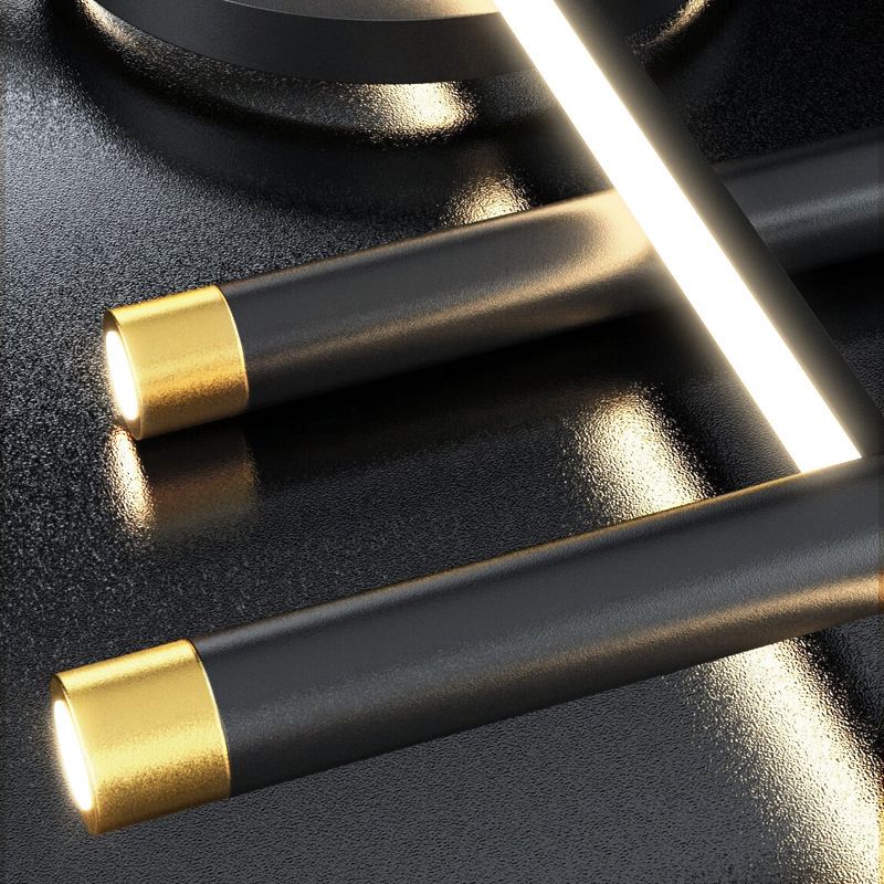 5-Light Modernism Golden/Black Island Lighting LED Ceiling Light for Kitchen
