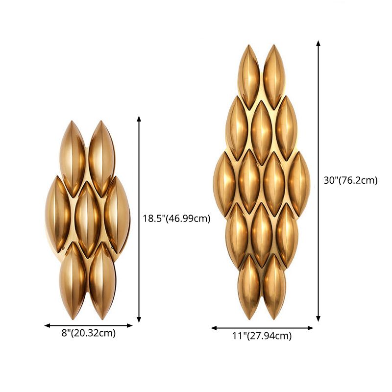 Brass Geometric LED Wall Sconce in Modern Luxury Style Wrought Iron Wall Lamp for Interior Spaces