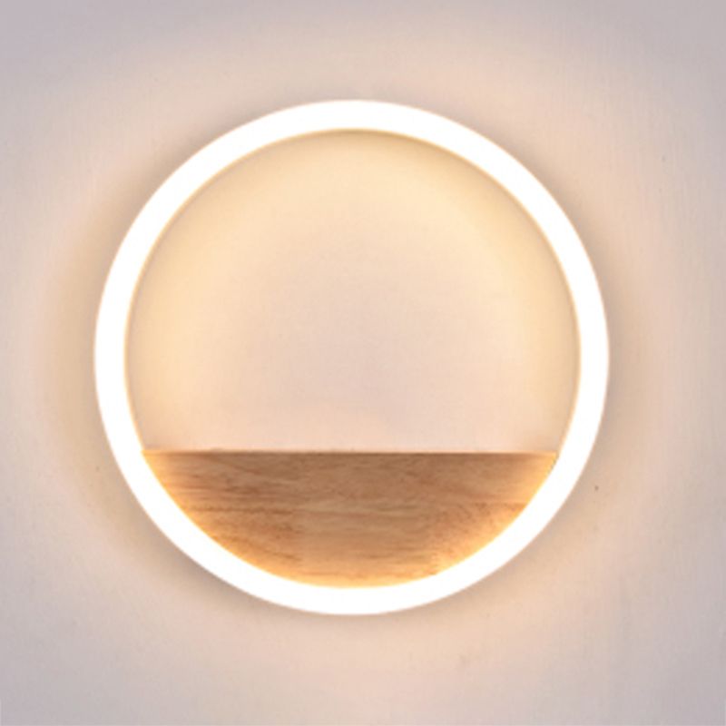 Moderner Wandleuchte runde Form Holz 1-Licht-Wandhalterung Licht