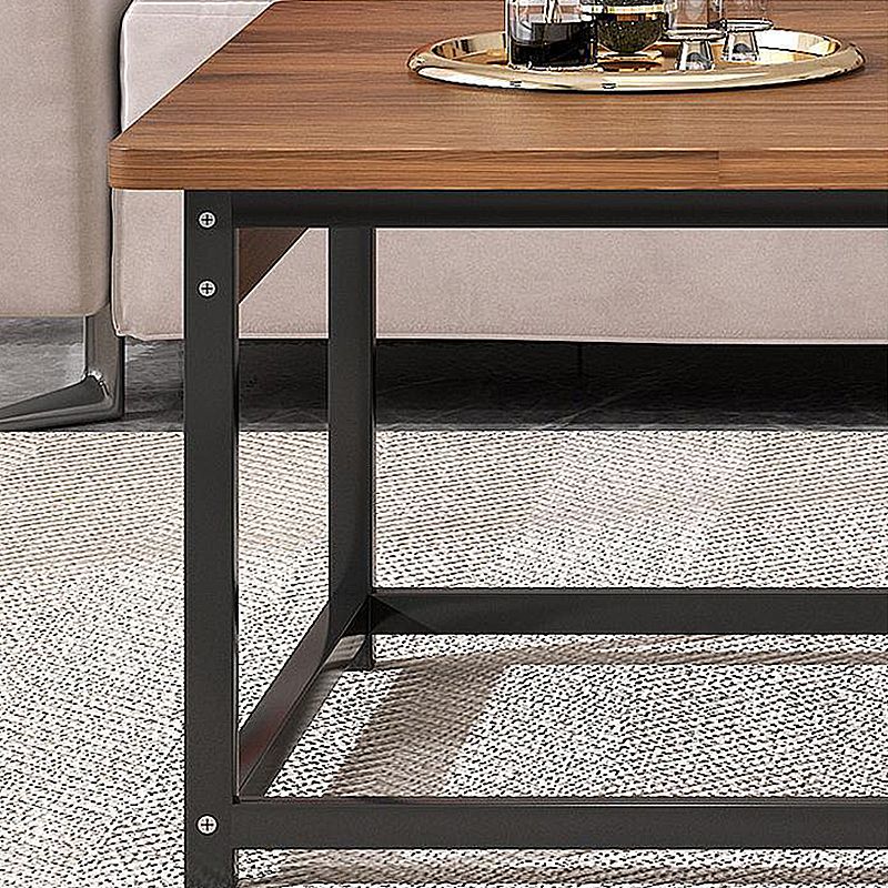 Modern Style Cocktail Table Artificial Wood Tabletop Iron Rectangular Coffee Table
