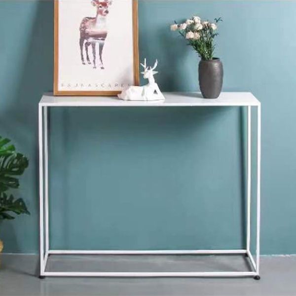Metal Rectangle Console Table 9.8 Inch Wide Contemporary End Table