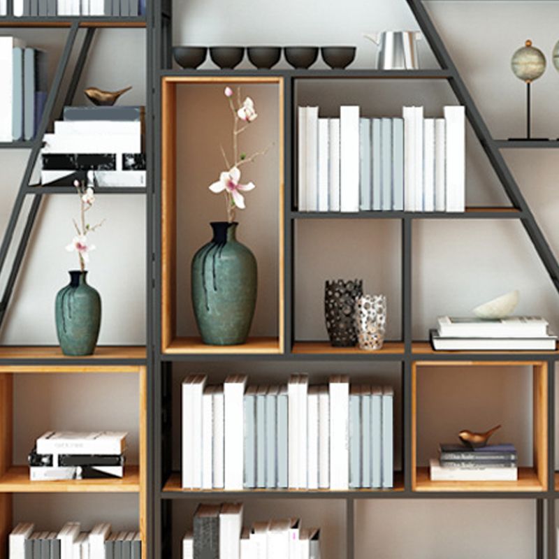 10" W Open Storage Bookcase Modern Metal Frame Bookshelf with Shelves