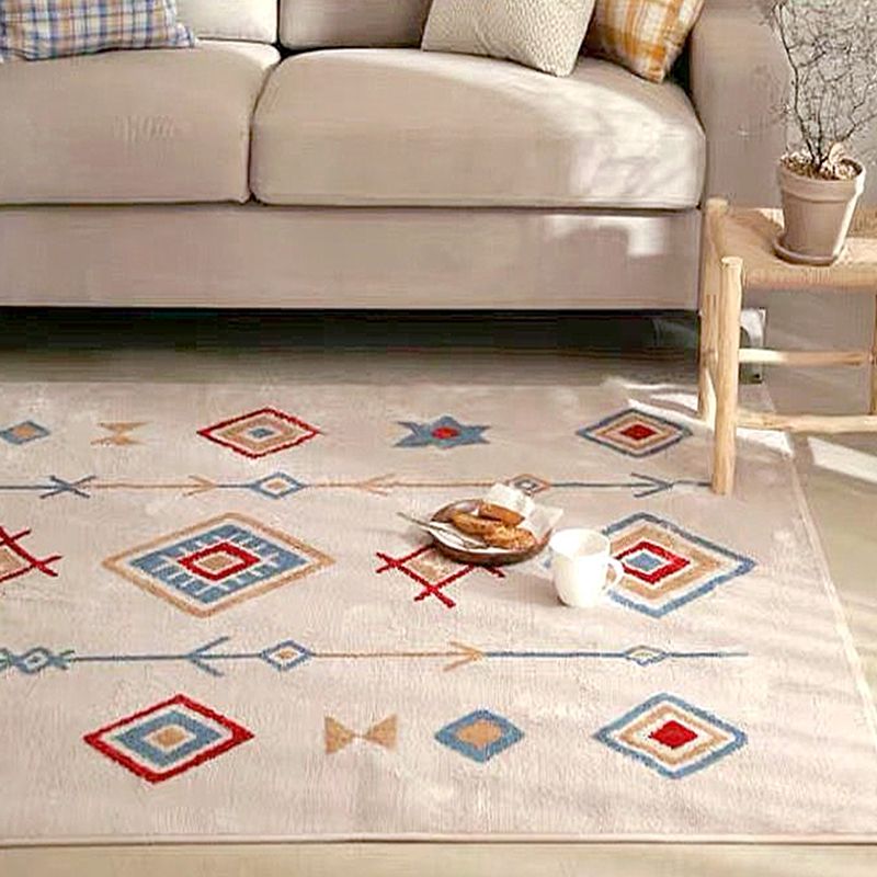 Chic Amriecana Rug Multi Colored Geometric Rug Stain Resistant Anti-Slip Backing Washable Rug for Home