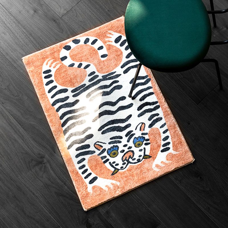 Modern Living Room Carpet Tiger Pattern Indoor Rug Polyester Area Carpet with Non-Slip Backing