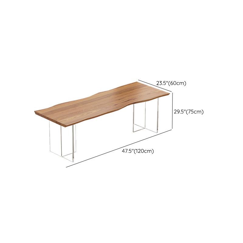 Industrial Wood Dining Table with Double Pedestal Base Table for Dining Room