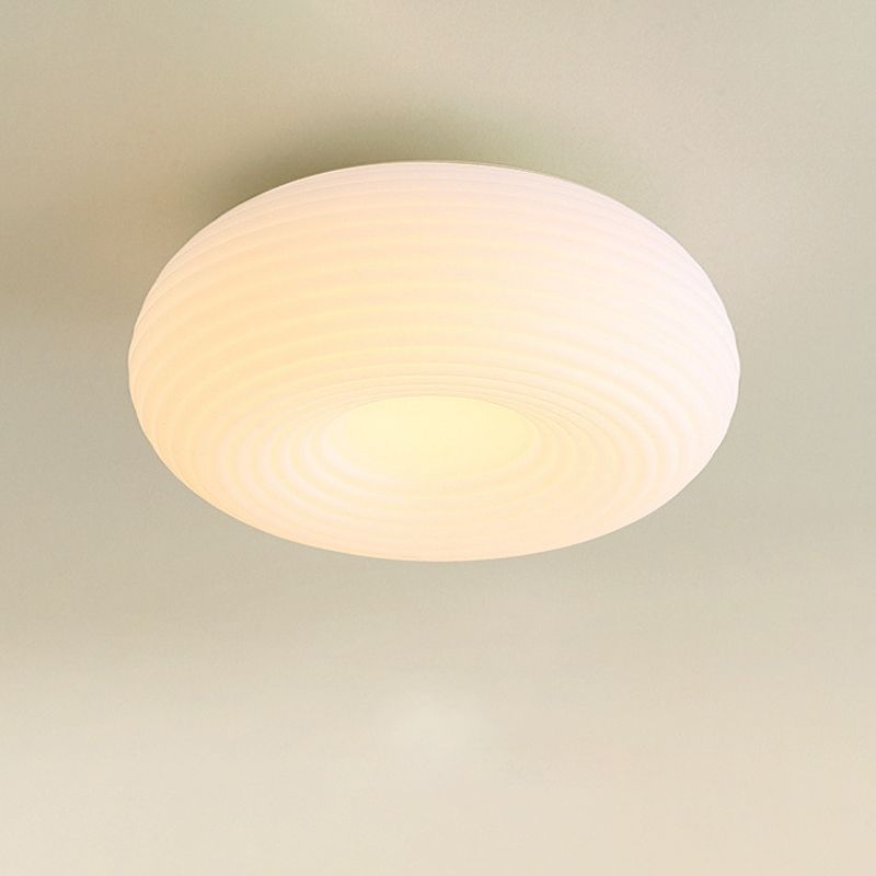 White Shaded Ceiling Light LED Contemporary Flush Mount Lighting for Home