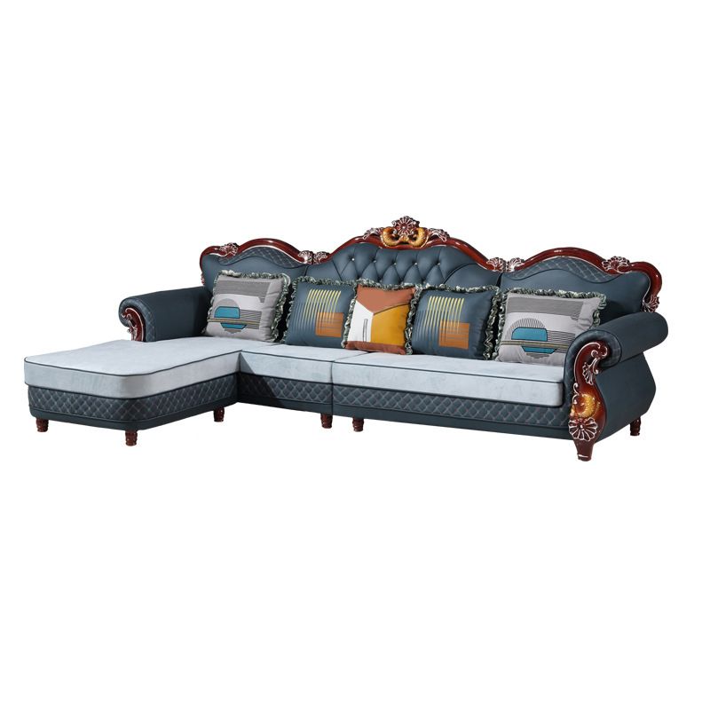 Traditional Style 46.45 " H Rolled Arm Sofa & Chaise for Living Room