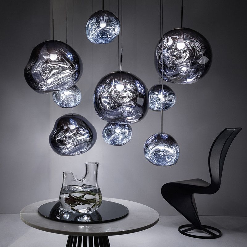 1 leichte Acrylheizenheizleuchten moderne kugelförmige Hanghänge -Anhängerleuchten für Esszimmer