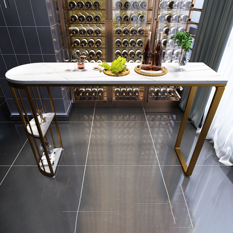 White Sintered Stone Bar Table Modern Dining Table for Kitchen Living Room Coffee Room