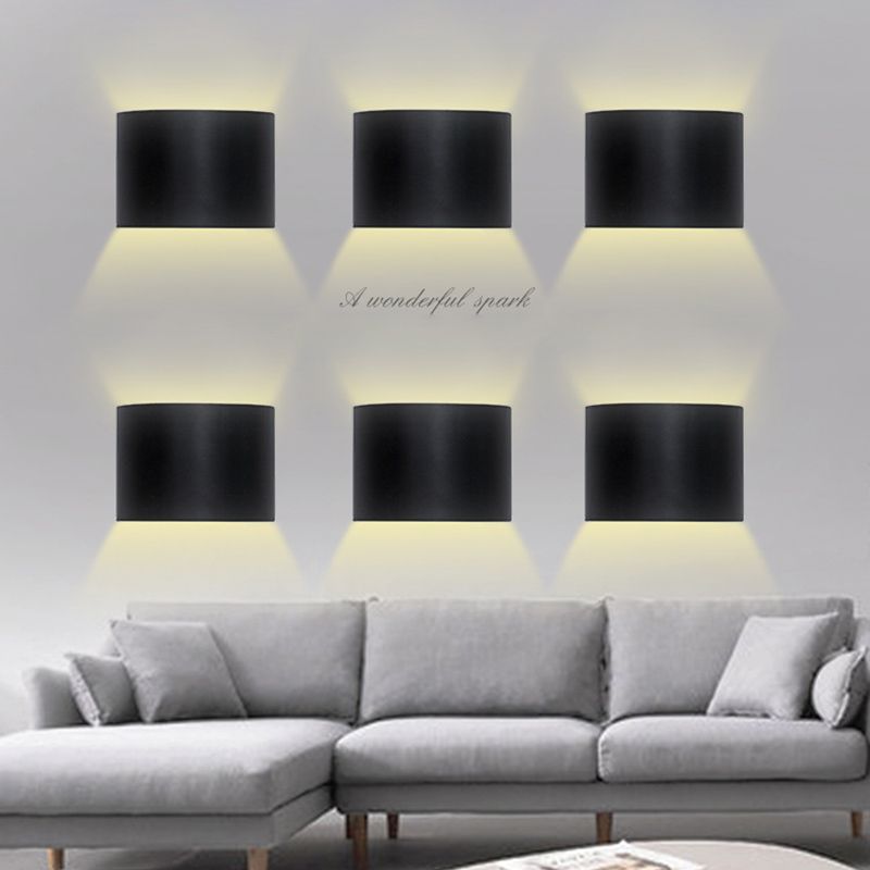 2 Leichter geometrische Wandleuchte Leuchten Moderner Stil Schwarz-Weiß-Aluminiumwandbeleuchtung