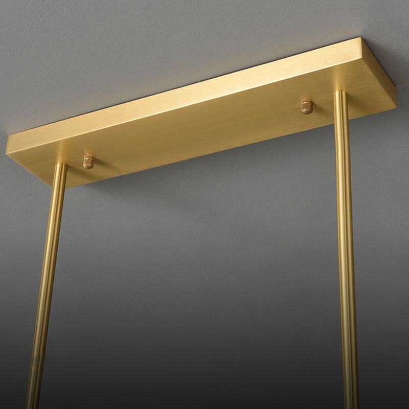 Modern Metal Ceiling Light Flower Shape Island Light with Glass Shade for Living Room