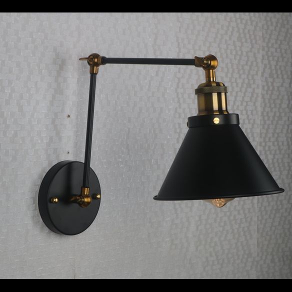 1-Light Cone Gnonce Lightture American Industrial Style Pichées en fer