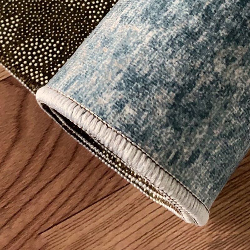 Black Modern Rug Polyester Geometric Print Rug Non-Slip Backing Rug for Drawing Room