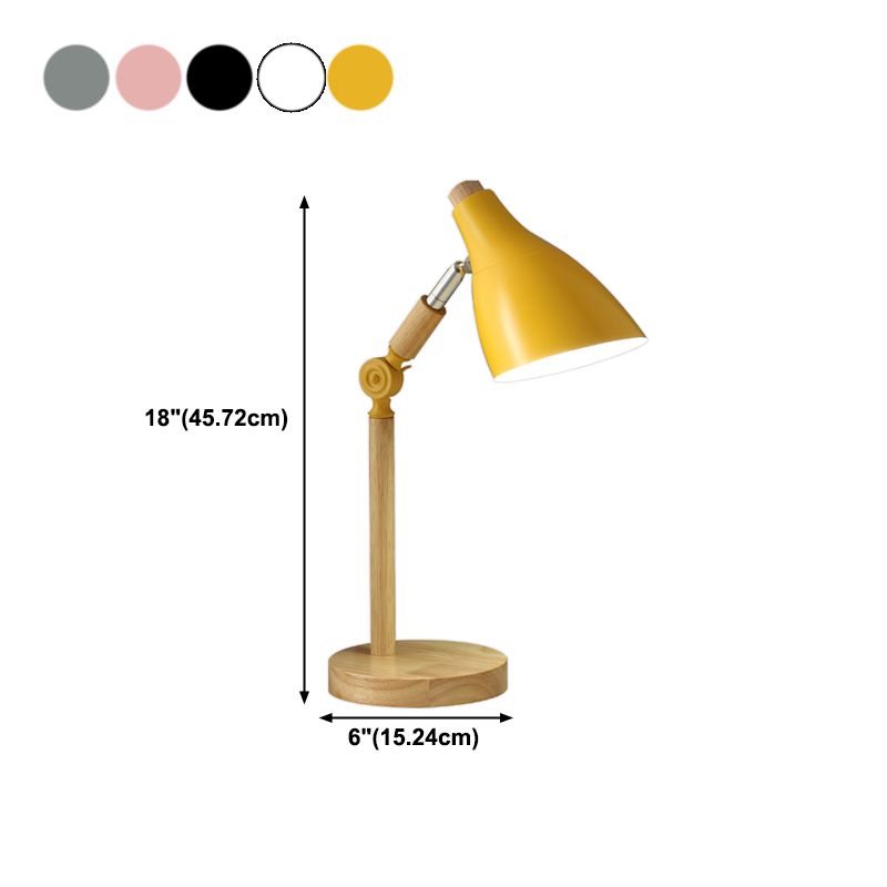 Modern Style Conical Table Lamp Metal 1-Light Nightstand Lamp