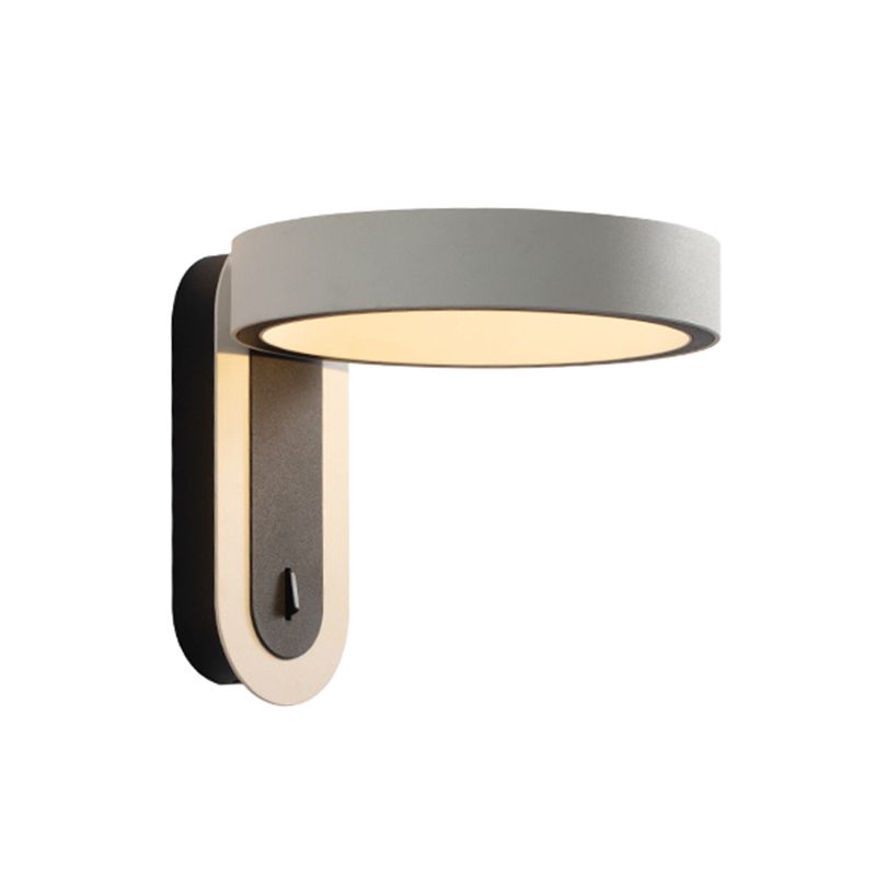 Nordic Style Aluminum Wall Light Circle Shape Rotatable Wall Lamp for Bedroom