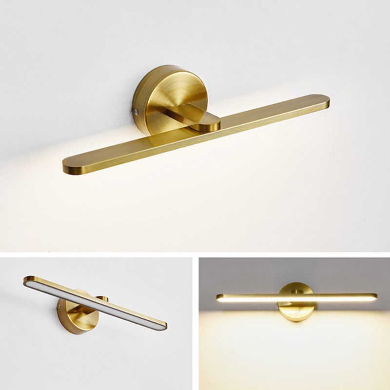 Minimaliste moderne de style miniité linéaire luminaires muraux lampe de vanité en métal pour salle de bain