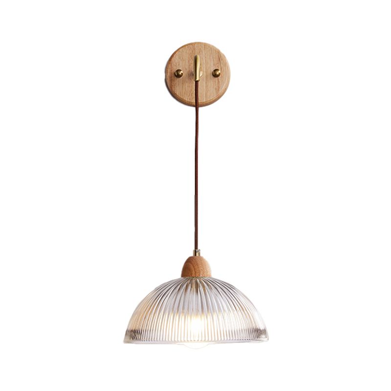 Modern Wooden Wall Mount Light 1-Light Wall Light for Living Room