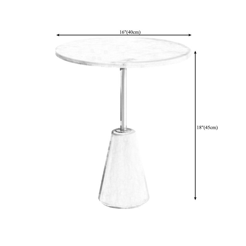 Pedestal  Antique Finish End Table, Glossy Contemporary Side Table