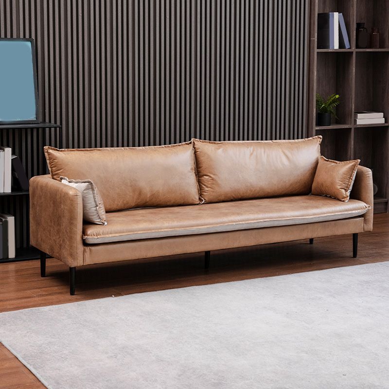 Faux Lederkissen Sofa 3-Sitzung 30,7 "Hochquadrat-Arm Loveseat