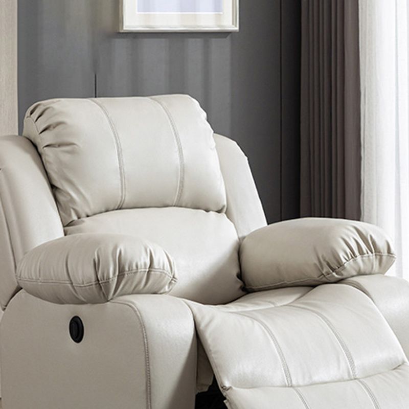 Contemporary Power-Push Botton Recliner Chair Genuine Leather Recliner