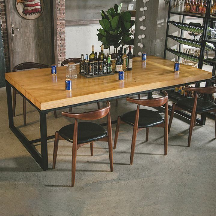 Industrial Rectangle Dinner Table Dining Room Solid Wood Dining Table