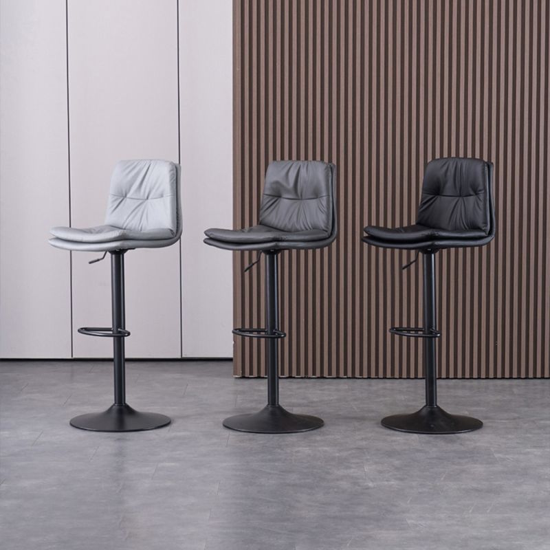 Contemporary Liftable Bar-stool PU Leather Bar Stool with Metal Legs