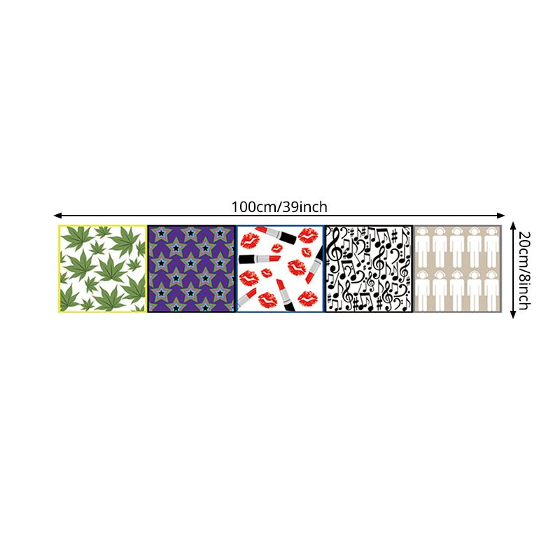 Modern Abstract Wallpapers PVC Self Adhesive Red-Purple Wall Art for Kitchen (3 Pcs)