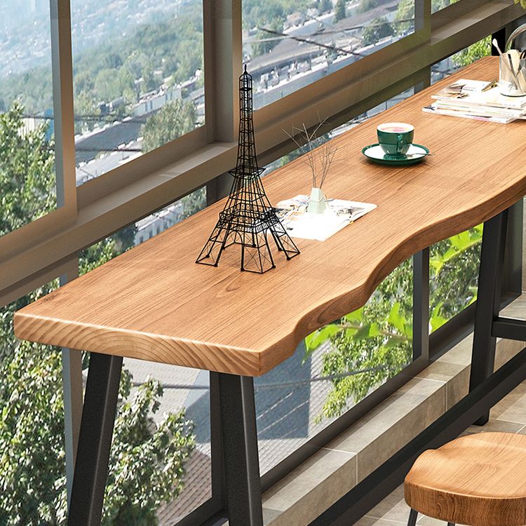 Solid Wood Bar Table Set Industrial 1/2/4 Pieces Metal Counter Set for Home Use