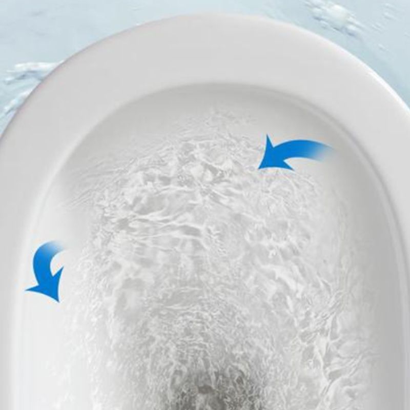 Contemporary Floor Mount Flush Toilet White Ceramic Urine Toilet for Bathroom