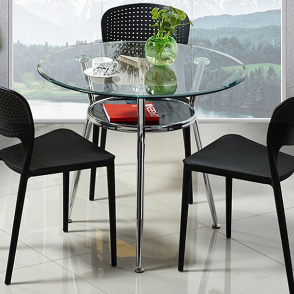 Table de salle à manger ronde contemporaine avec 3 jambes pour salle à manger