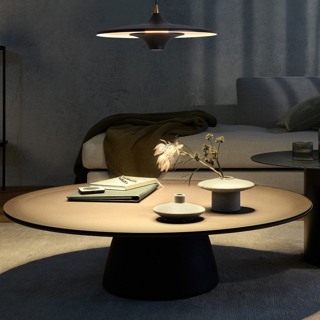 Flying Saucer Bedside Suspension Light Metallic 1 Bulb Minimalist LED Pendant Lamp