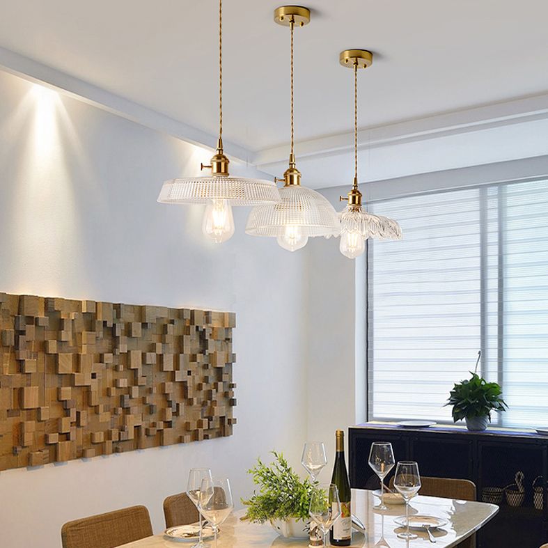 1 Lámpara de suspensión de vidrio industrial colgante de colgante de luz para restaurante para restaurante