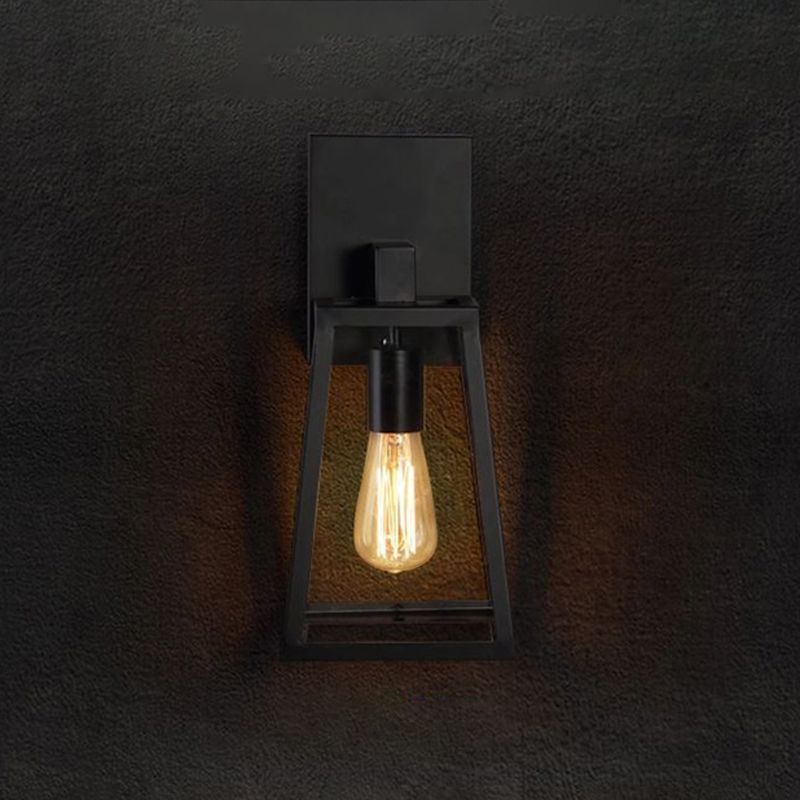 1 Light Geometric Wall Mounted Light Fixture Industrial Glass Wall Lighting Ideas Lights in Black