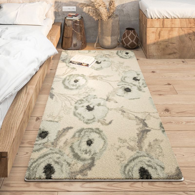 Tapis de motif graphique fantaisie Rapier en polyester gris Tapis de support de tapis sans glissement pour le salon