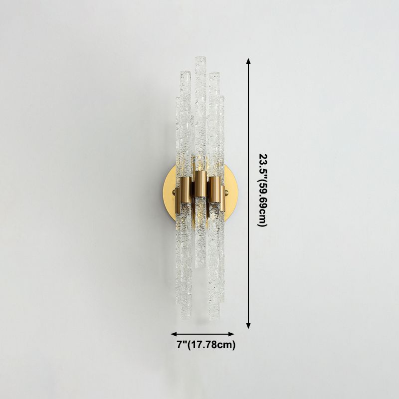 Unique Shade Multi Lights Wall Sconce Modern Style Crystal Wall Mount Light Fixture in Brass