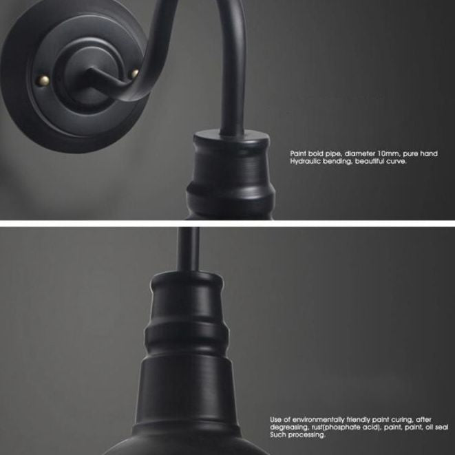 Retro Industrial Style Schwanenhals Stamm Wandleuchte 1 Lichtmetall -Leuchten