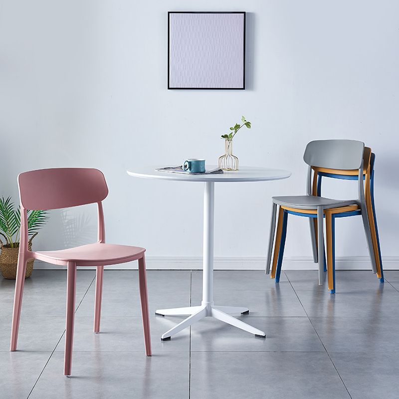 Scandinavian Home Plastic Side Chair Matte Finish Open Back Dining Chair (Set of 4)