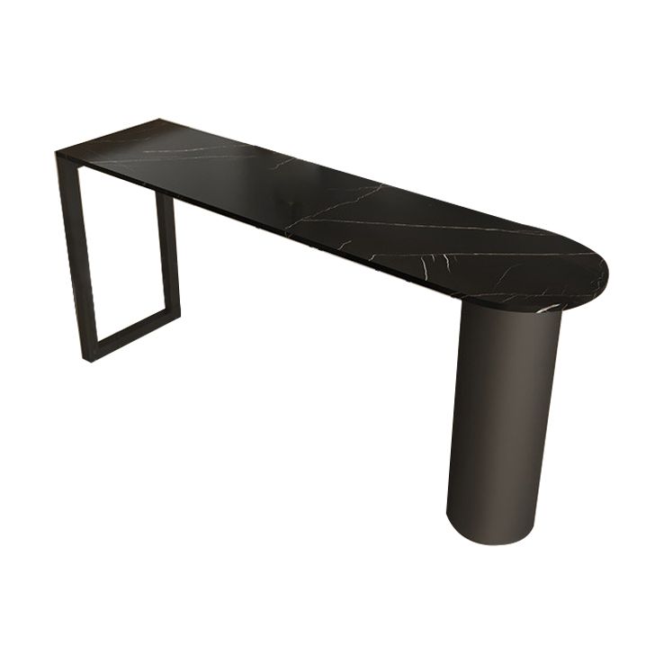 Marble Modern Double pedestal Patio Bar Table Indoor Bistro Bar Height Cocktail Table