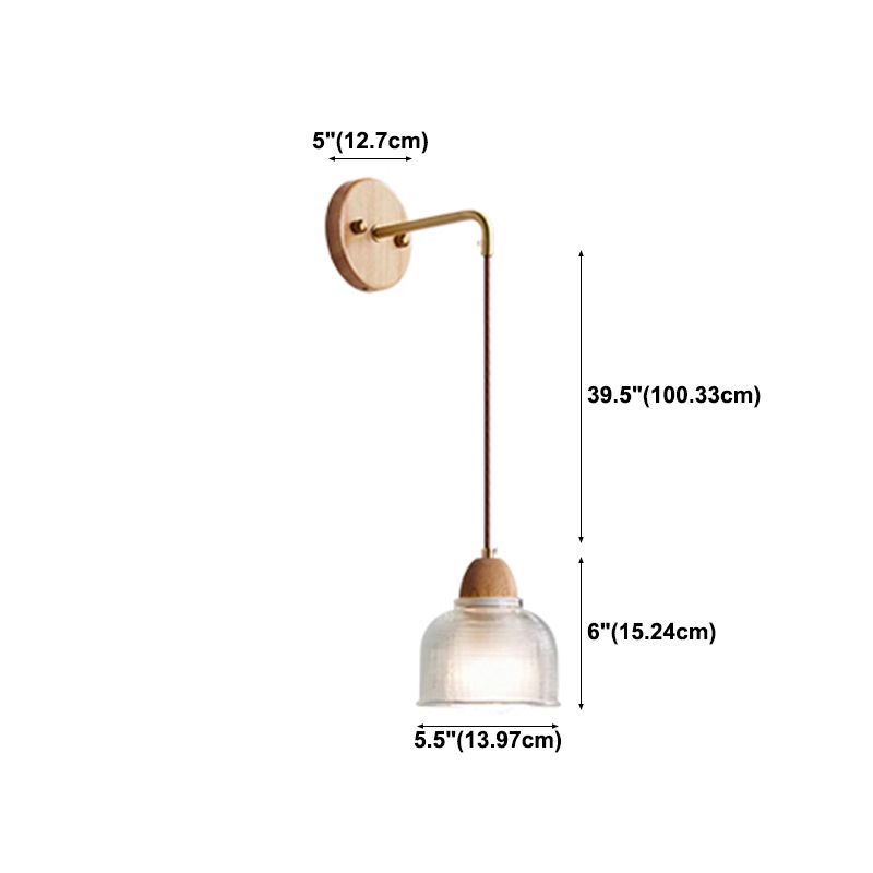 Modern Wooden Wall Mount Light 1-Light Wall Light for Living Room