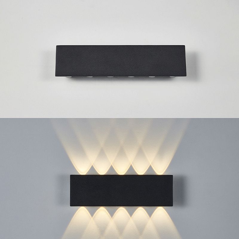 Lámpara de pared LED creativa moderna de aluminio Rectangular Rectangular Water Light en negro